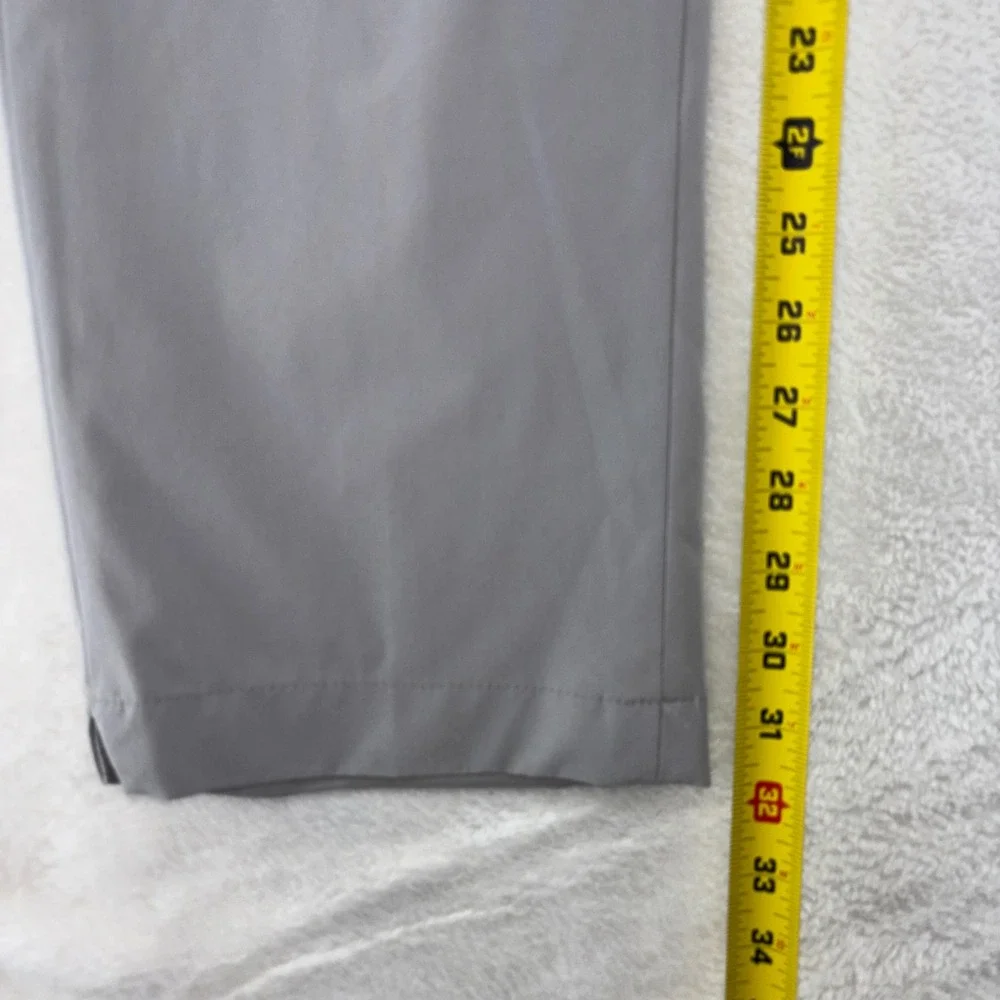 Brooks Brothers Mens Performance Golf Chino Pants Grey 36x32 Zip Back Pockets
